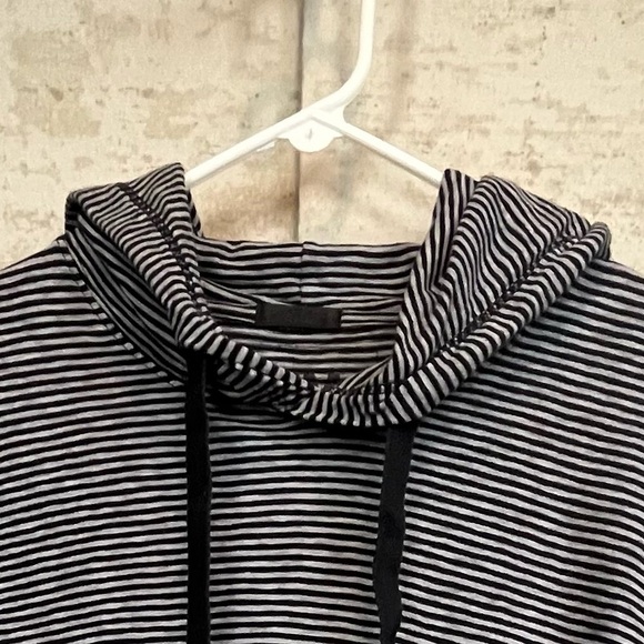 ATM Striped Hooded Pullover Sweater Sz S Drawstrings Made in Peru Boho Soft Cozy - Picture 14 of 14